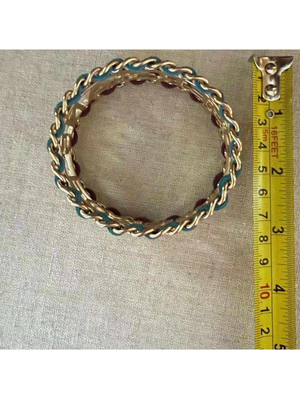 Chanel Lambskin leather and metal Statement Bangle Vintage Bracelet 2015 - Picture 5 of 7